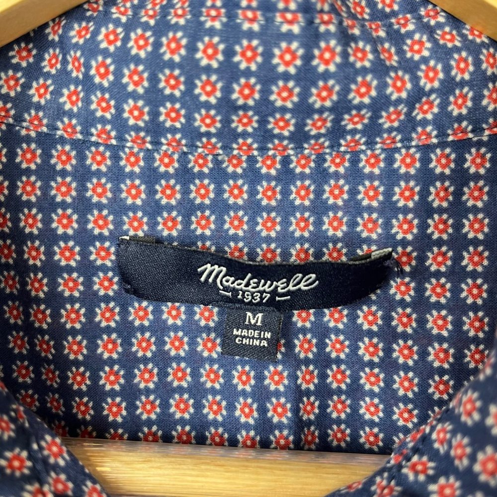 Madewell Blue Checkered Button Down Shirt - Picture 3 of 7